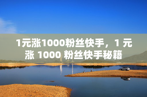 1元涨1000粉丝快手，1 元涨 1000 粉丝快手秘籍