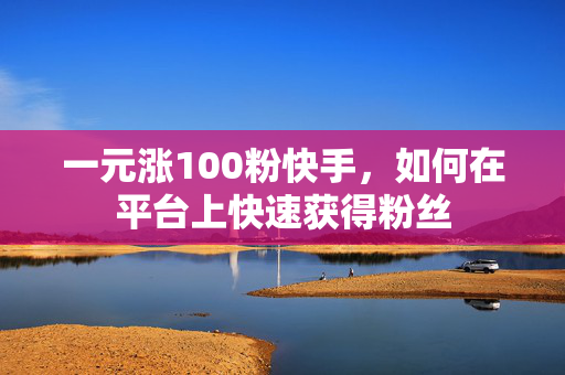 一元涨100粉快手，如何在平台上快速获得粉丝