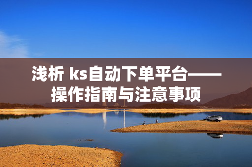 浅析 ks自动下单平台——操作指南与注意事项