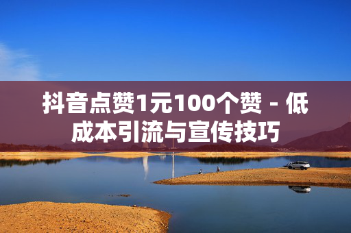 抖音点赞1元100个赞 - 低成本引流与宣传技巧